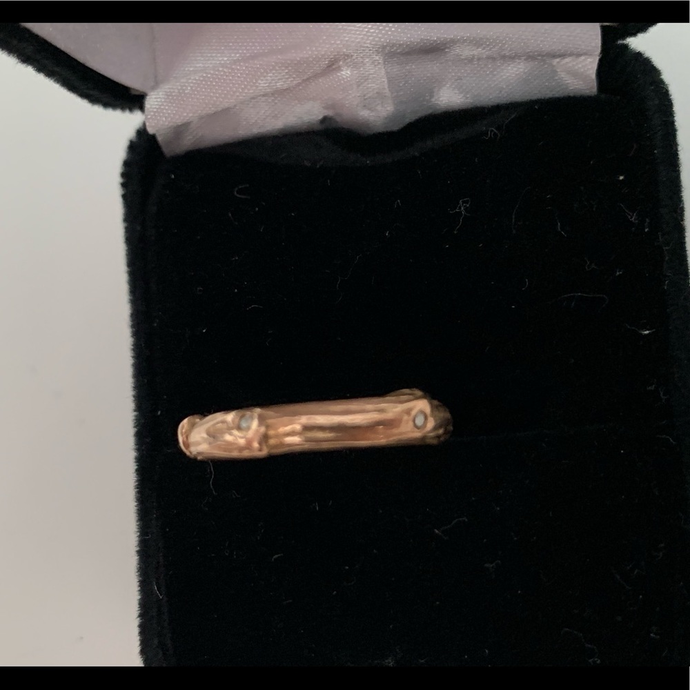 14k band gold ring with champagne diamonds custom